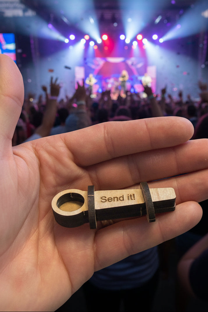 KnotAPipe assembled pipe held at a live concert